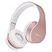 immagine 5PowerLocus Cuffie Bluetooth Senza Fili Over-Ear Cuffie Stereo Pieghevoli Auricolari, Wireless Cuffie Riduzione del Rumore con Microfono per iPhone, Samsung, LG, iPad, PC, iPod (Oro Rosa)