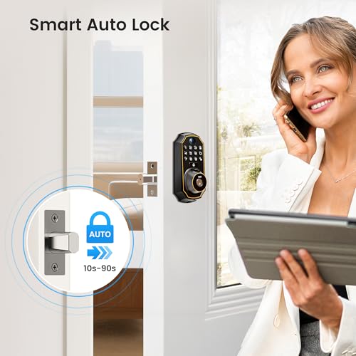 Keyless Entry Door Lock with Camera Electronic Smart Lock Fingerprint Keypad Deadbolt with Code, App Remote Control, Auto Unlock, Wi-Fi Connected, Doorbell for Front Door thumbnail 7