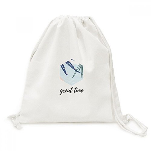 Sac à dos à cordon en toile souple anti-encombrement motif feuilles art