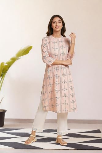 Image of W for Woman Women's Viscose Regular Fit Casual Kurta