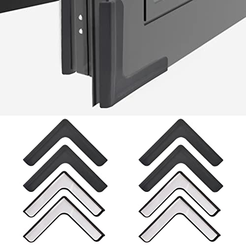 Image of Window Corner Guards, 8Pcs L-Shaped Window Corners Protectors Self Adhesive Silicone Bumper Anti-Collision Table Corner Protectors for Protecting Window Furniture Edge (Black)