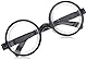Boland 00371 - Brille Nerd, schwarz, Hornbrille, sympathischer Streber, Fachidiot, Sonderling, Karneval, Fasching, Mottoparty, Verkleidung, Accessoire