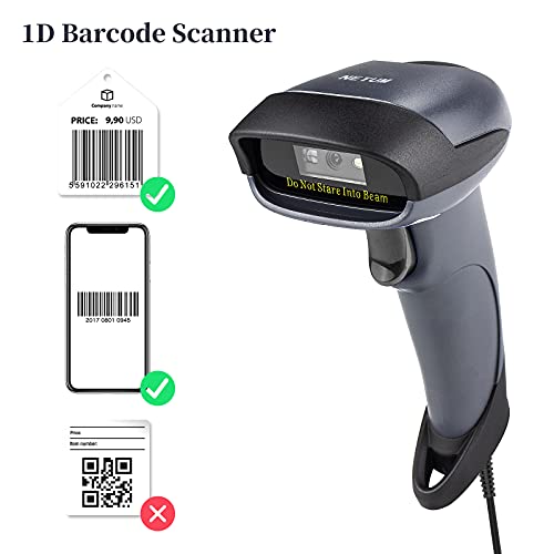 NETUM USB Barcode Scanner with Stand Wired Handheld Bar Code Reader 1D CCD Scanner Gun for Supermarket, Convenience Store, Warehouse - Thumbnail 6