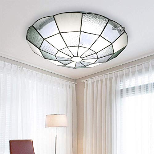 Stil Mittelmeer Led Deckenleuchten Vintage Glasmalerei Deckenleuchte Leuchte Für Schlafzimmer Wohnzimmer Flur Warmlight 50cm