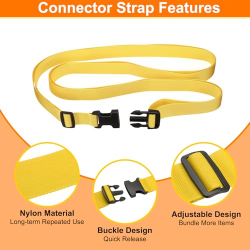 Image of HARFINGTON 2pcs Luggage Straps 1 inch x 118 inch Utility Multi-Purpose Luggage Connector Strap Nylon Adjustable Suitcase Belt with Buckle for Travel Outdoor Bag Luggage Packing Accessories, Gold
