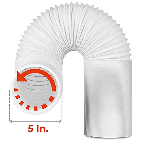 Image of TURBRO Portable Air Conditioner Exhaust Hose, 5 inch Diameter, 78 inch Length | for Portable AC Units, Anti-Clockwise Thread, Sturdy, No-odor PP Construction