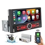 [Classic Button]6.86'' Single Din Wireless Apple CarPlay & Android Auto Car Stereo, HD IPS Touchscreen, Siri & Google Voice, RDS FM AM Radio, Bluetooth Hands Free Calling & Music, USB Type-C Charging