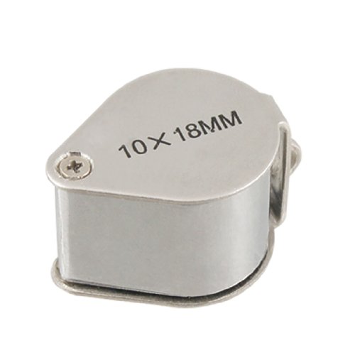 uxcell 10 x 18mm Folding Magnifier Magnifying Glass Jewelry Loupe