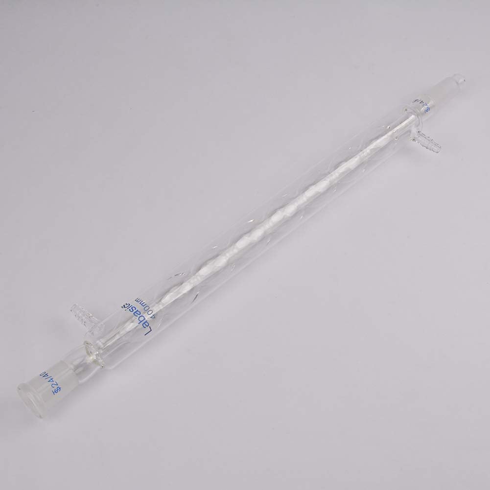 Labasics Borosilicato Vetro Condensatore Allihn con 24/40 Comune e Lunghezza Giacca 400mm, Condensatore in Vetro da Laboratorio Glass Allihn Condenser