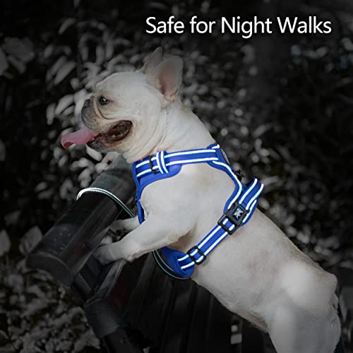 Image of PoyPet No Pull Dog Harness, No Choke Reflective Dog Vest, Adjustable Pet Harnesses with Easy Control Padded Handle for Small Medium Large Dogs(Royal Blue,XL)