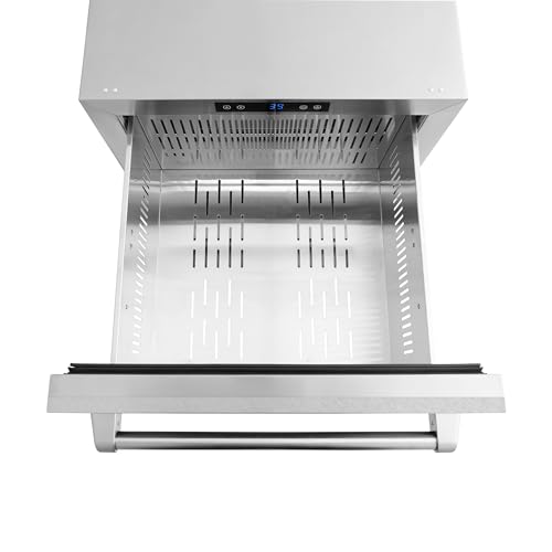 Z Line Kitchen and Bath ZLINE 24 in. Touchstone 168 Can Outdoor-Rated Dual Refrigerator Drawer with Satin Stainless Steel Doors (RDSO-SN-24)