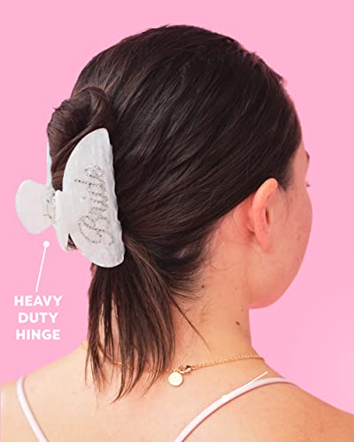 Pinza para cabello acrílica blanca con logo bride miniatura 6