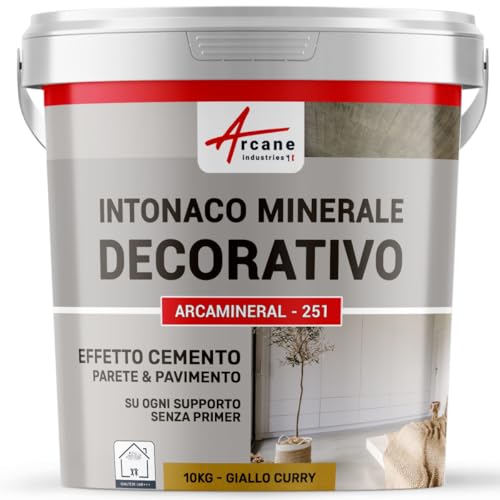 INTONACO MINERALE DECORATIVO COLORATO EFFETTO CALCESTRUZZO - intonaco per decorazione murale e pavimento - Curry - ARCANE INDUSTRIES