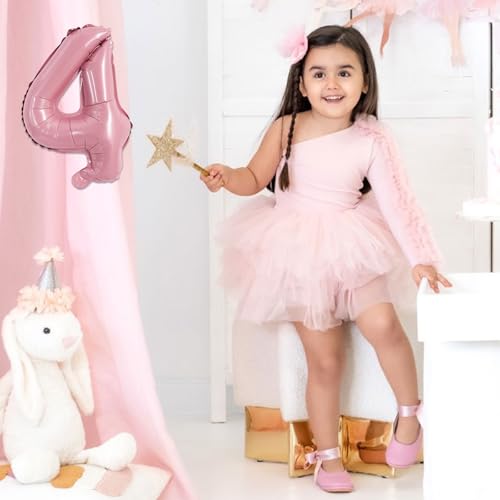 Image of TONIFUL Number Balloon 16 Inch 10 Pcs Pink 0-9 Birthday Number Balloons