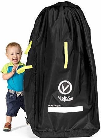 V VOLKGO Gate Check Double Stroller Bag for Airplane Travel | Extra Large & Ultra Durable Cover | Padded Adjustable Backpack Shoulder Straps | Easy Carrying