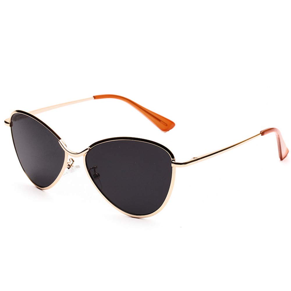 Occhiali da sole grigio-nero incorniciati in oro triangolo occhiali da sole cat-eye donne strada sparare occhiali da sole piccolo faccia