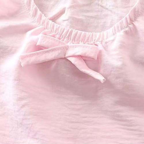 Girls Clothes Suit Cute Pure Casual Outfits Sleeveless Vest Bow Top & Wide Leg Elastic Waist Harem Pants 2PCS Sets3