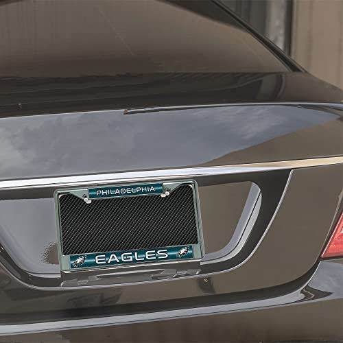 image for Rico Industries NFL Philadelphia Eagles Bling Chrome License Plate Fra