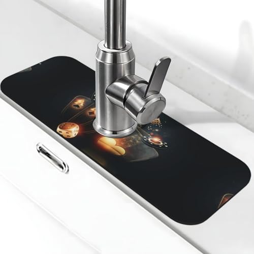 Xiso Ver Creative Casino Faucet Mat for Kitchen Sink