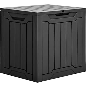 YITAHOME 31 Gallon Outdoor Storage Box, Resin Deck Box and Waterproof Package Delivery Box for Gardening Tools, Pool Supplies, Patio Furniture, Lockable, Black