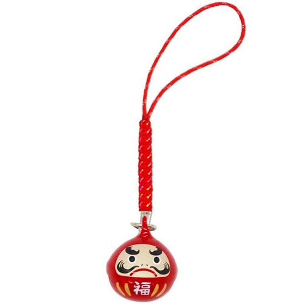 Wudaizhi Red Japanese Lucky Bell Pendant Daruma Bells Key Chain Wealth Health Fortune Evil Avoiding Symbol Mascot Pendants For Gift