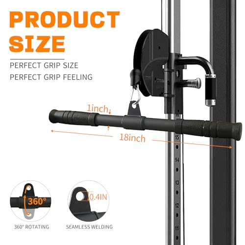 Berufexp Straight Bar, Pull Down Bar 360 Rotating, Lat Pulldown Attachments Cable Attachments For Gym Cable Machine Attachment, Tricep Press Down Curl Bar, Strength Training Cable Attachments by Berufexp - Image 4