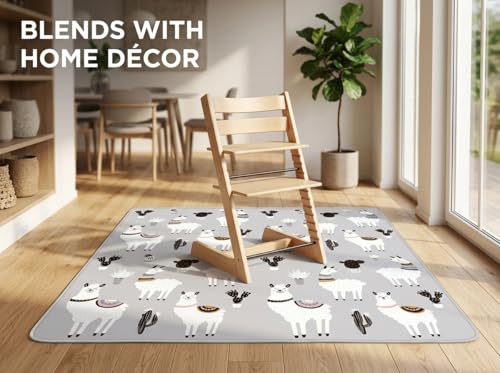 Image of Splat Mat for Under High Chair, Waterproof Washable High Chair Floor Mat