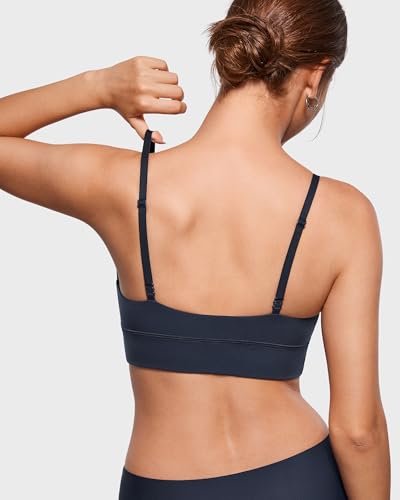 Image of INLYRIC Women's Inbarely Outwear Longline Triangle Bralette Plunge Unlined No Underwire Yoga Sports Bra Crop Tank Top