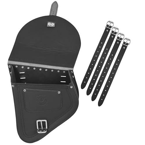 Bolsa Alforja Negra para Moto Compatible Harley Softail miniatura 2