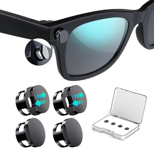 4 confezioni di coperture LED anti-luce per occhiali Ray-Ban Meta Wayfarer/Skyler/Headliner Gen2/Oakley Meta HSTN Accessori per occhiali intelligenti Regolabile Copertura LED per occhiali Meta facile