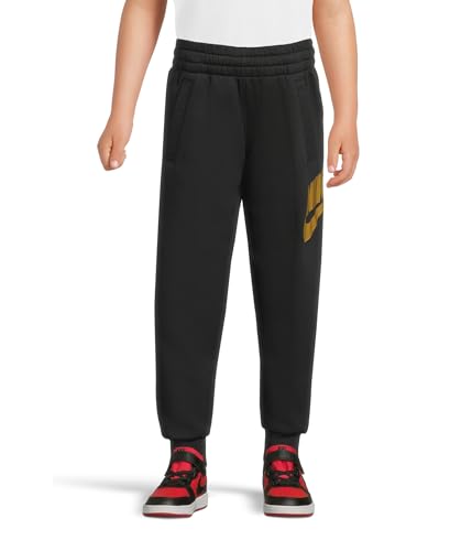 Nike Sportswear Club HQ0981-010 - Chándal de Forro Polar para niños Mayores, Color Negro y Dorado Metalizado, Talla S