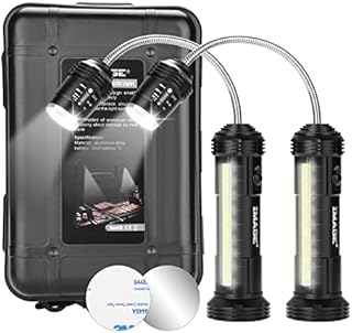 IMAGE Grill Lights Magnetic BBQ Grill Light with Ultra-Bright LED Lights and 3W Side Light, 360 Degrees Flexible Gooseneck Adjustable BBQ Grill Lights for Any Gas Charcoal Electric Grill 2 Packs