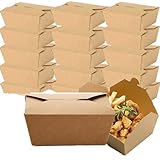 CEZOOWYEX 60 Pack Chinese Take Out Food Containers 30oz, Paper To-Go Boxes for Foods, Microwaveable Take Away Cardboard Lunch Box Party Favor Box for Leftovers, Stackable Food Box for Restaurants