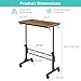 Small Portable Rolling Standing Desk - 32 Inch Adjustable Height Mobile Stand Up Desks with Wheels for Treadmill Walking Pad, Teacher Podium for Classroom, Couch Sofa Side Laptop Table, Rustic Brown