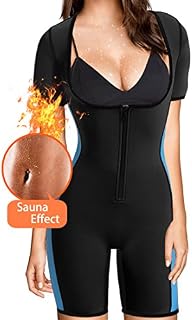BRABIC Women's Full Body Shaper Sport Sweat Neoprene Suit,Waist Trainer Bodysuit with Sleeves