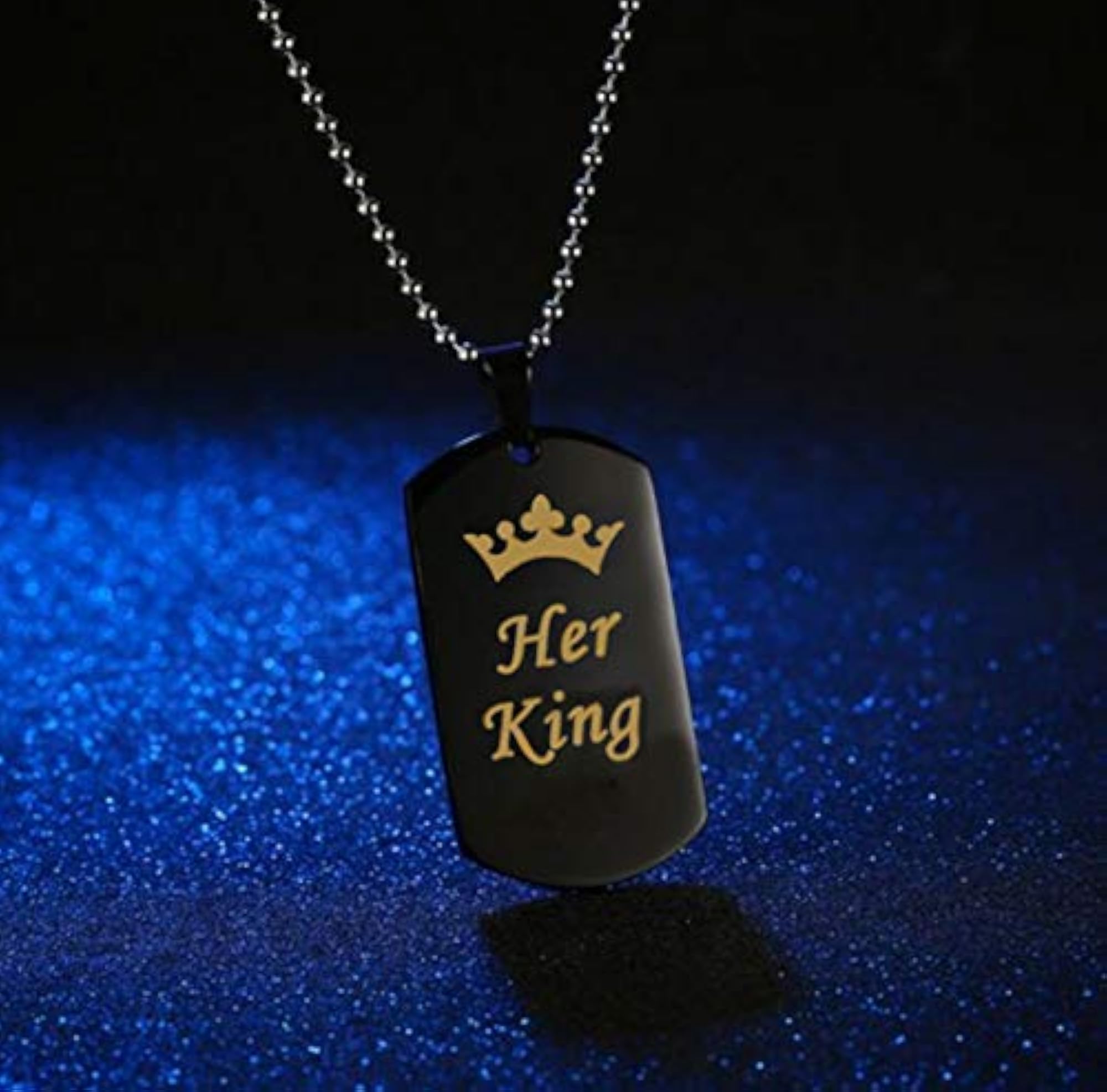 His & Her King and Queen Matching Pendant Necklace Set