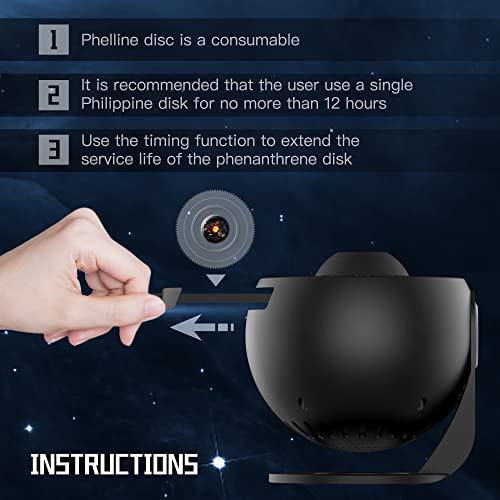 Planetarium Projector-Galaxy Projector-Star Projector-Galaxy Projector For Bedroom-12 Sheets Of Film To Meet The Fantasy Of The Starry Sky-Extreme Romantic Maker (Black) #TOP4