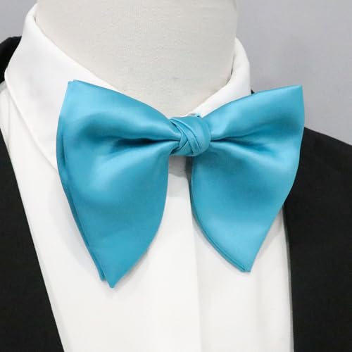 Image of Mens Bow Tie Pre Tied Oversized Bow Ties for Men Satin Bowties for Tuxedo Wedding Party Banquet