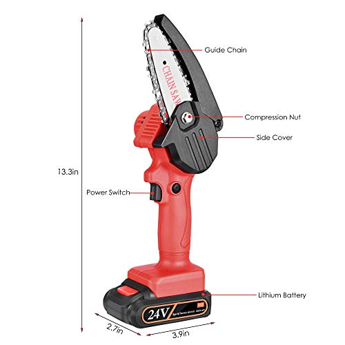 Kacsoo Mini Kettensäge, Akku Kettensäge Mit Akku und Ladegerät Baumsäge elektrisch für Gartenbaum Landwirtschaft, und… – Bild 3