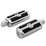 Motorcycle Skull Footpegs Pedals Footrests Motorbike Highway Foot Pegs Rests with Male Mount Adapter