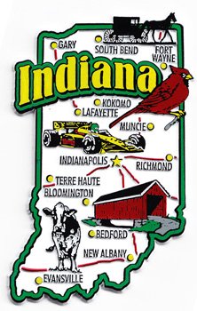 Amazon.com: Indiana State Outline Refrigerator Magnet, Approximate ...