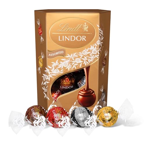Lindt Lindor Assorted Chocolate Truffles – 200g Box (Approx. 16 Balls) – Smooth Filling – Christmas, Gift, Birthday, Congratulations Treat