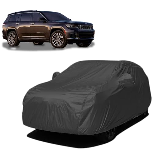 BABBLINGS Car Body Cover Compatible with Jeep Grand Cherokee L 2025-2024-2023-2022 Onward Waterproof Heavy Duty Car Body Cover + Sun Protection + Triple Stitched + Mirror Pocket