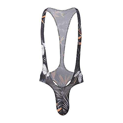 QiaTi Men's Bodysuit Leotard Thong Underwear Multicolor Wrestling Singlet Jumpsuit Sleepwear