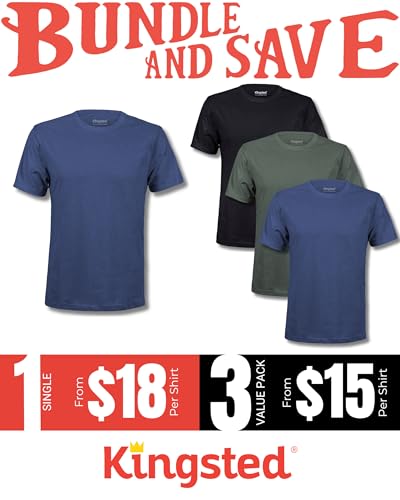 Image of Kingsted T-Shirts for Men Pack - Royally Comfortable - Super Soft Premium Fabric - Well-Crafted Classic Tee