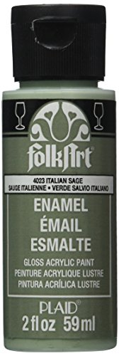 FolkArt Enamel Glass & Ceramic Paint in Assorted Colors (2 oz), 4023, Italian Sage