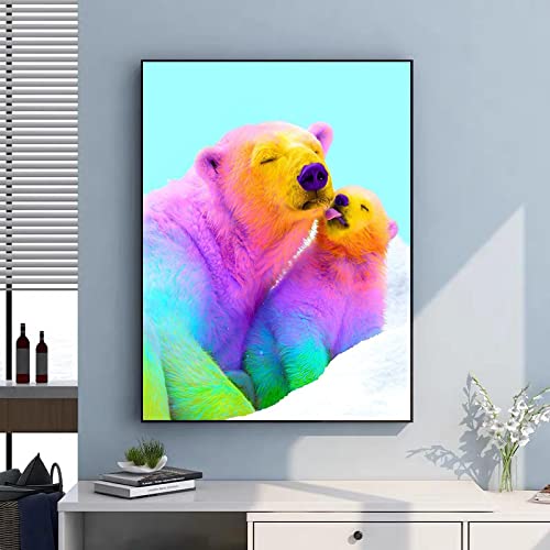 Art photos pour salon affiches imprime mur ours et bébé toile peinture 60x90