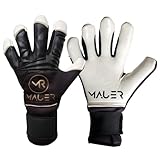Mauer Kontrolle Goalkeeper Gloves | Negative Hybrid Cut GK Gloves with Supreme Contact Latex, Removable Finger Spines & Anti-Slip Interior Grip (Black, 8)