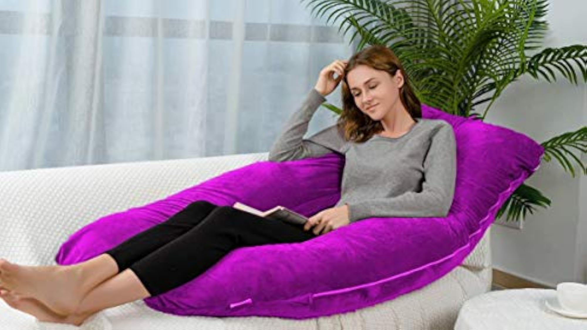 Pregnancy Pillow with Velvet Cover, U-Shape
