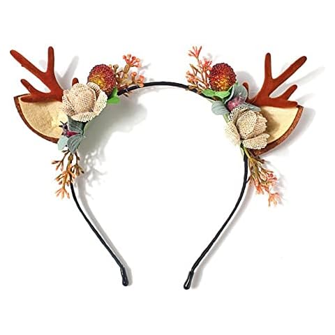 Asufegucd Women Girls Huge Bow Headbands Reindeer Antler Headbands Halloween Hair Hoop Hairband Christmas Valentine's Day (ZSP1014) Cover